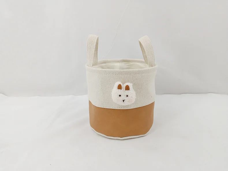 Custom Name Cute Cartoon Diaper Caddy Foldable Fabric Storage Basket with Handles Nursery Toy Organizer for Baby Essentials