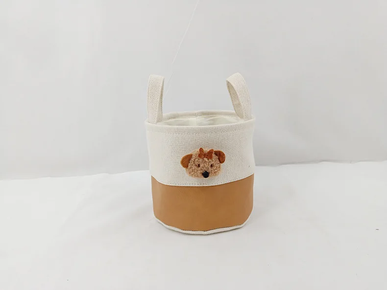 Custom Name Cute Cartoon Diaper Caddy Foldable Fabric Storage Basket with Handles Nursery Toy Organizer for Baby Essentials
