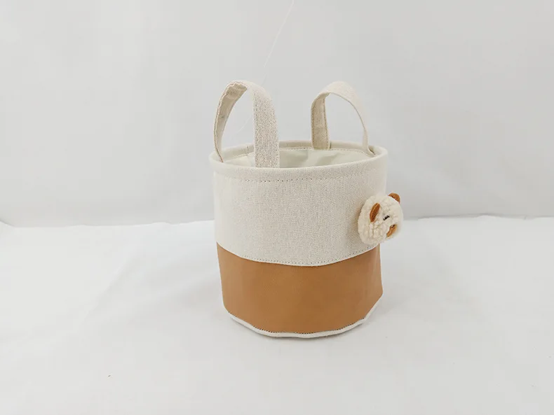 Custom Name Cute Cartoon Diaper Caddy Foldable Fabric Storage Basket with Handles Nursery Toy Organizer for Baby Essentials