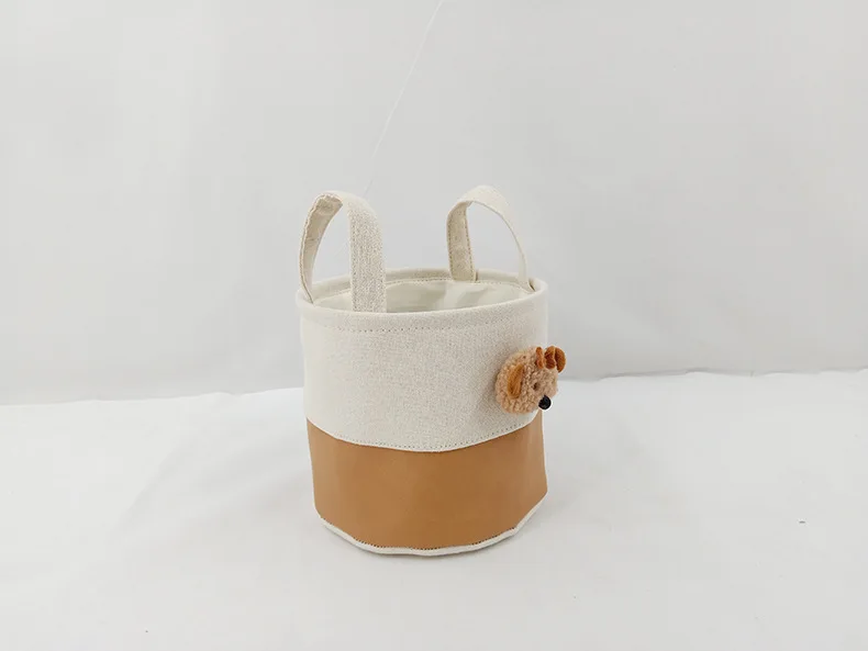 Custom Name Cute Cartoon Diaper Caddy Foldable Fabric Storage Basket with Handles Nursery Toy Organizer for Baby Essentials