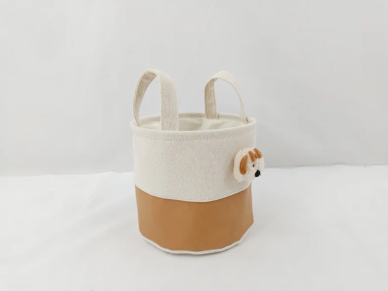 Custom Name Cute Cartoon Diaper Caddy Foldable Fabric Storage Basket with Handles Nursery Toy Organizer for Baby Essentials