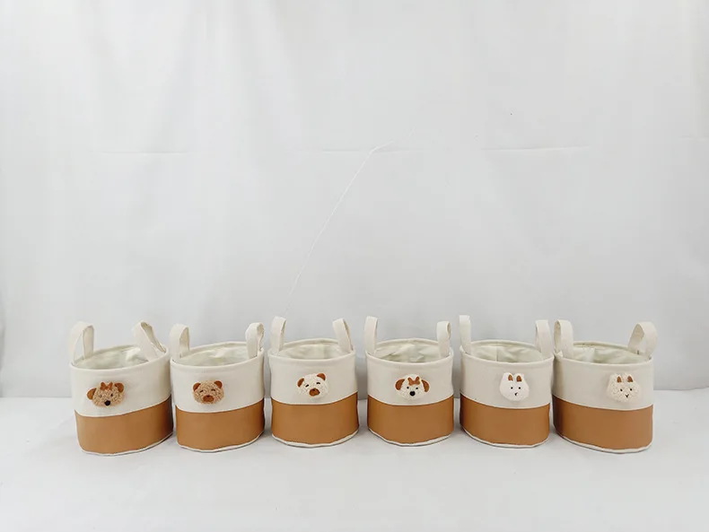Custom Name Cute Cartoon Diaper Caddy Foldable Fabric Storage Basket with Handles Nursery Toy Organizer for Baby Essentials