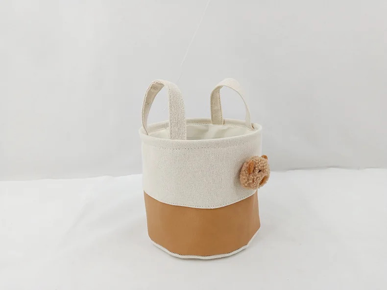 Custom Name Cute Cartoon Diaper Caddy Foldable Fabric Storage Basket with Handles Nursery Toy Organizer for Baby Essentials