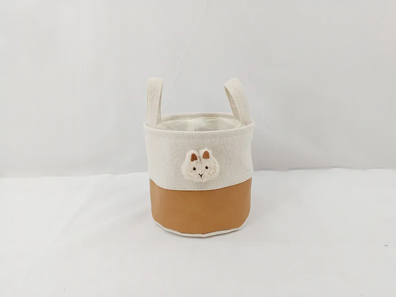 Custom Name Cute Cartoon Diaper Caddy Foldable Fabric Storage Basket with Handles Nursery Toy Organizer for Baby Essentials