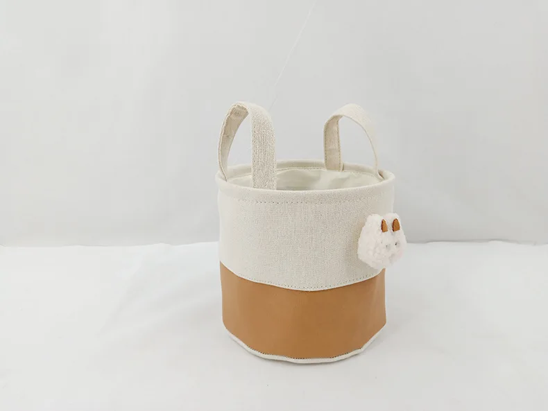 Custom Name Cute Cartoon Diaper Caddy Foldable Fabric Storage Basket with Handles Nursery Toy Organizer for Baby Essentials