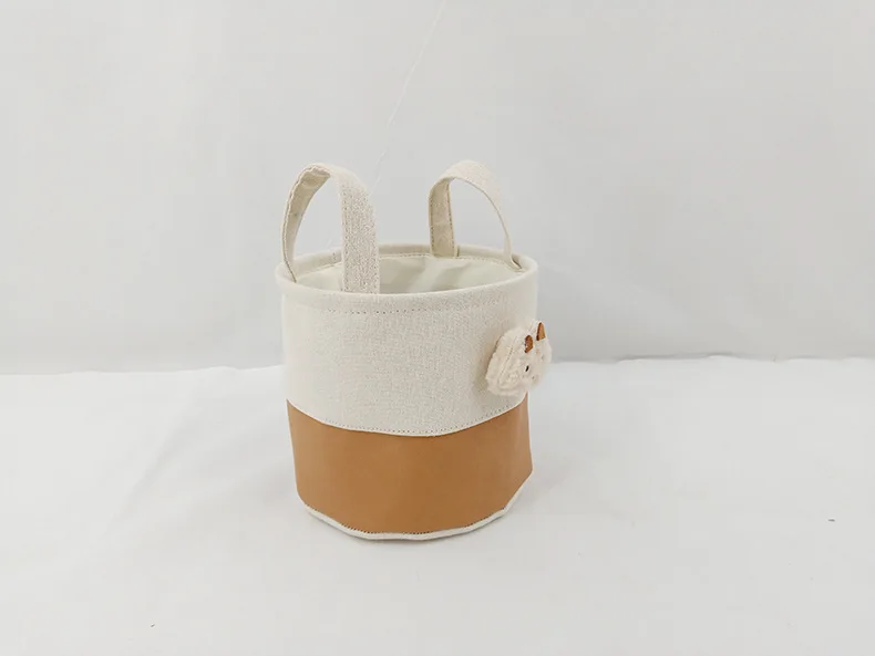 Custom Name Cute Cartoon Diaper Caddy Foldable Fabric Storage Basket with Handles Nursery Toy Organizer for Baby Essentials