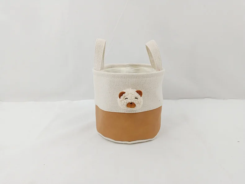 Custom Name Cute Cartoon Diaper Caddy Foldable Fabric Storage Basket with Handles Nursery Toy Organizer for Baby Essentials