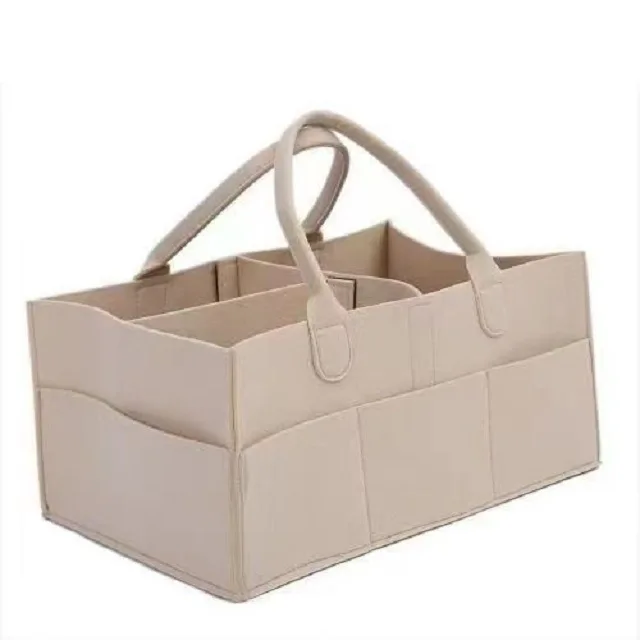 New Large Baby Diaper Caddy Organizer for Changing Table, Nursery Storage Bin Basket with Handle, Felt Diaper Organizer for Home