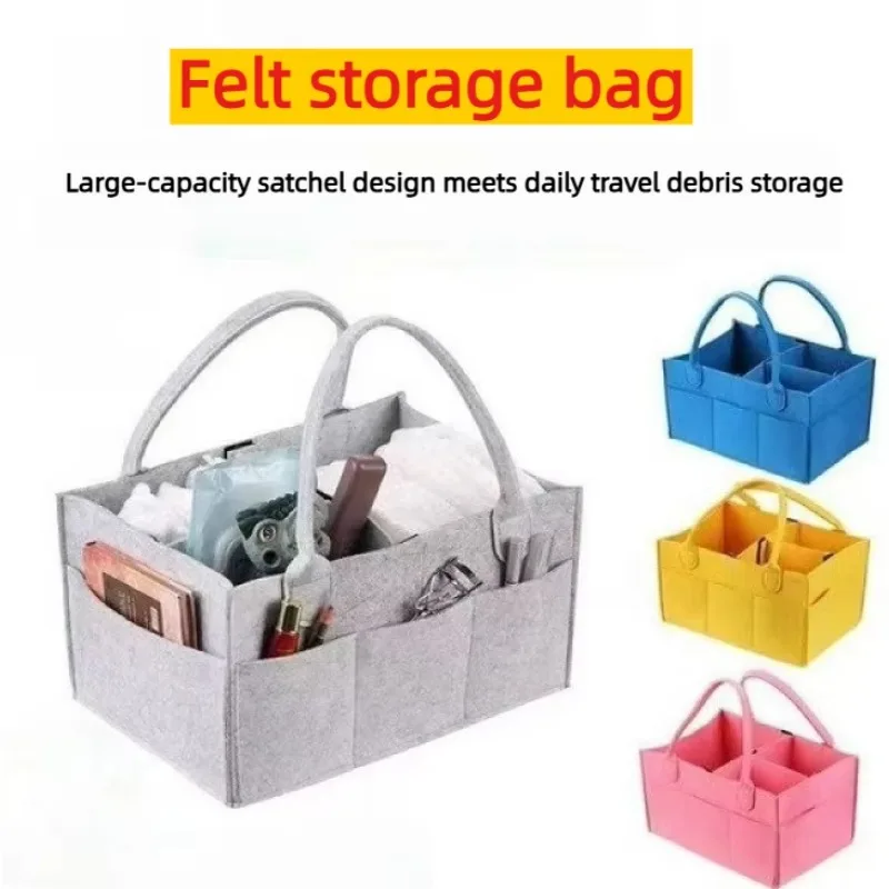 New Large Baby Diaper Caddy Organizer for Changing Table, Nursery Storage Bin Basket with Handle, Felt Diaper Organizer for Home