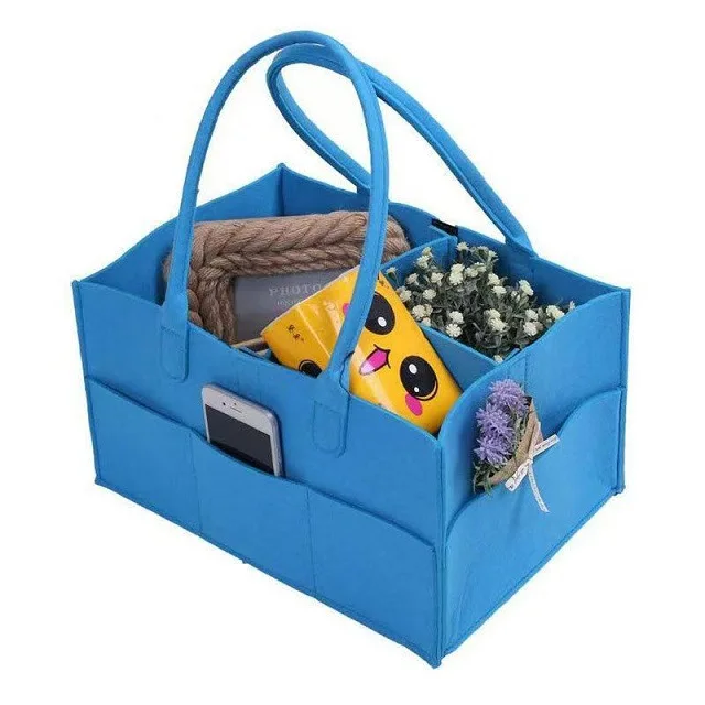 New Large Baby Diaper Caddy Organizer for Changing Table, Nursery Storage Bin Basket with Handle, Felt Diaper Organizer for Home