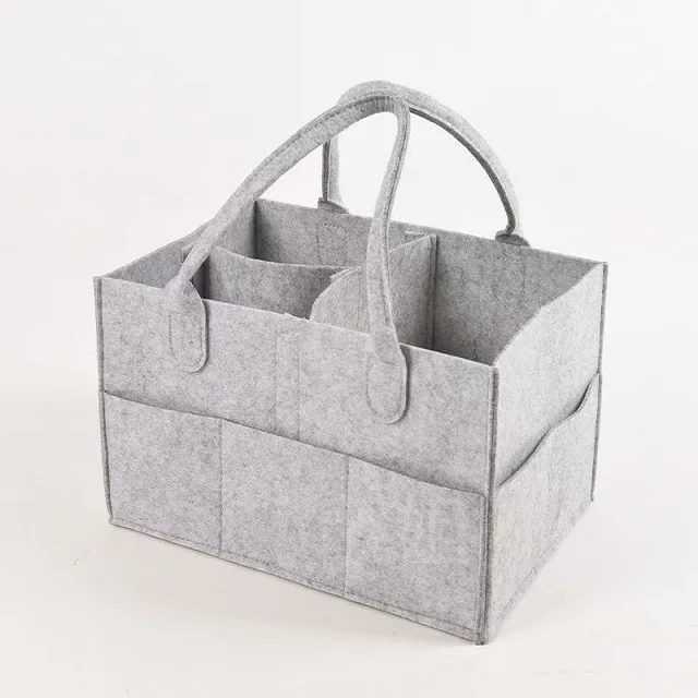 New Large Baby Diaper Caddy Organizer for Changing Table, Nursery Storage Bin Basket with Handle, Felt Diaper Organizer for Home