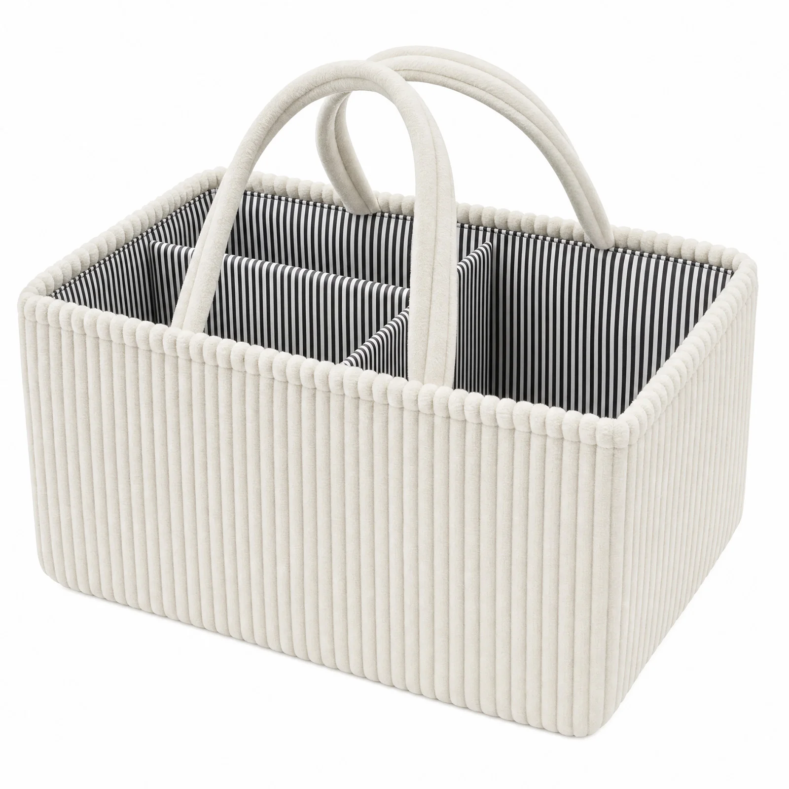 Baby Diaper Caddy Organizer Corduroy Travel Portable Mommy Bag Large Capacity Nursery Storage Bin Feeding Bottle Storage Handbag