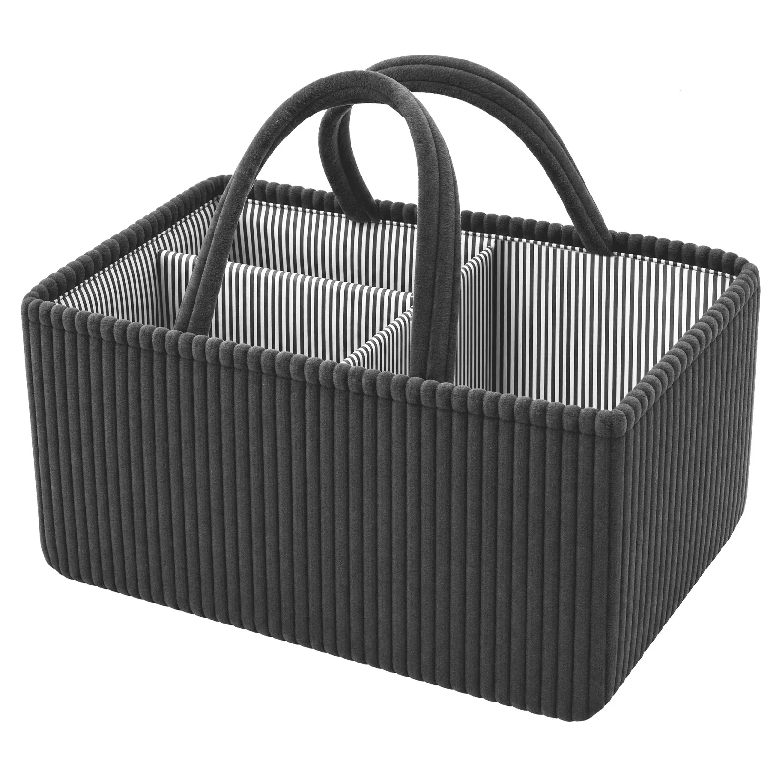 Baby Diaper Caddy Organizer Corduroy Travel Portable Mommy Bag Large Capacity Nursery Storage Bin Feeding Bottle Storage Handbag